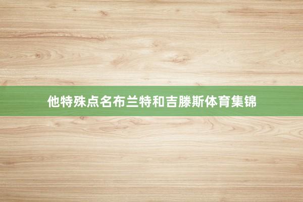 他特殊点名布兰特和吉滕斯体育集锦
