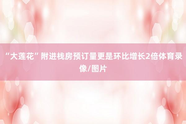 “大莲花”附进栈房预订量更是环比增长2倍体育录像/图片