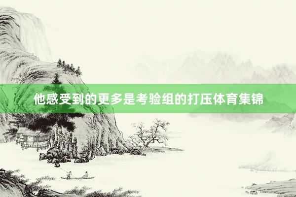 他感受到的更多是考验组的打压体育集锦