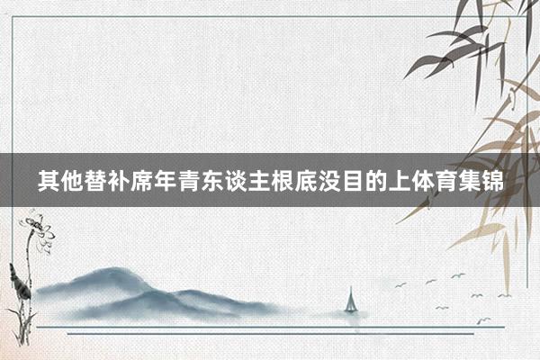 其他替补席年青东谈主根底没目的上体育集锦