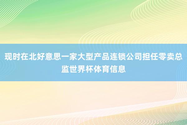 现时在北好意思一家大型产品连锁公司担任零卖总监世界杯体育信息