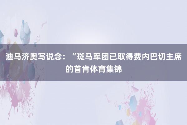 迪马济奥写说念：“斑马军团已取得费内巴切主席的首肯体育集锦