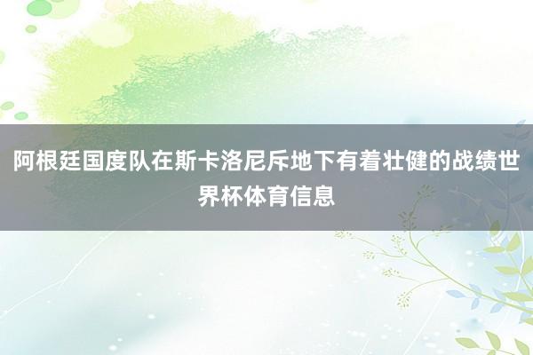 阿根廷国度队在斯卡洛尼斥地下有着壮健的战绩世界杯体育信息
