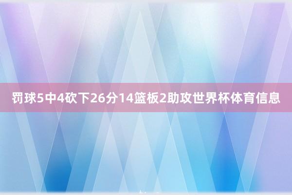 罚球5中4砍下26分14篮板2助攻世界杯体育信息
