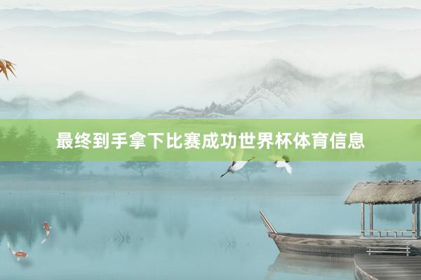 最终到手拿下比赛成功世界杯体育信息