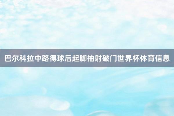 巴尔科拉中路得球后起脚抽射破门世界杯体育信息