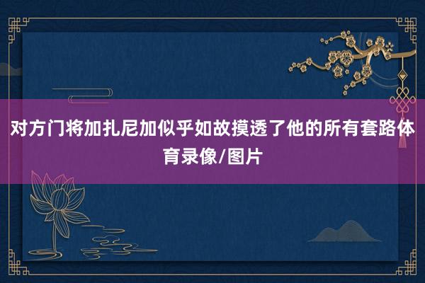 对方门将加扎尼加似乎如故摸透了他的所有套路体育录像/图片
