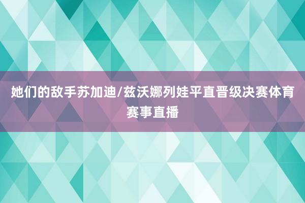 她们的敌手苏加迪/兹沃娜列娃平直晋级决赛体育赛事直播